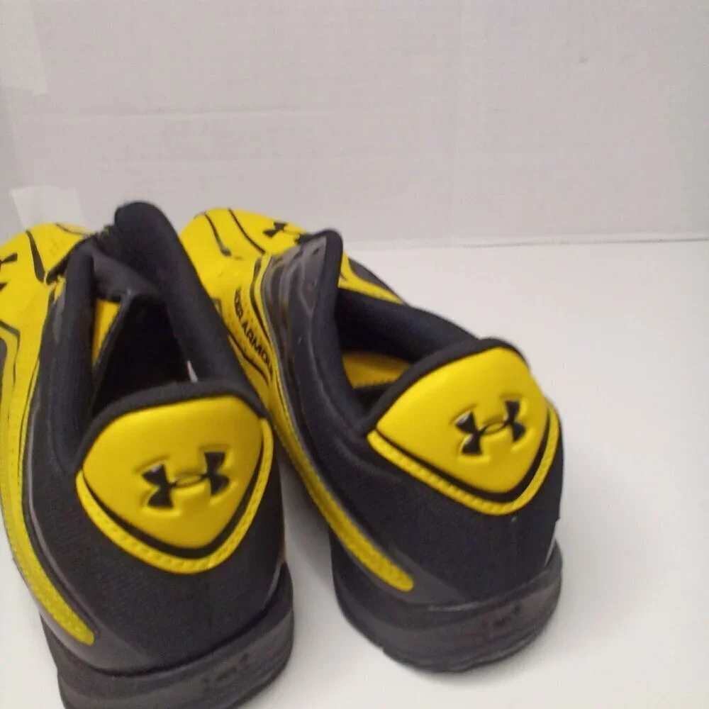 Under Armour Football Cleats Men 11 Scouting Combine Yellow Black No Laces